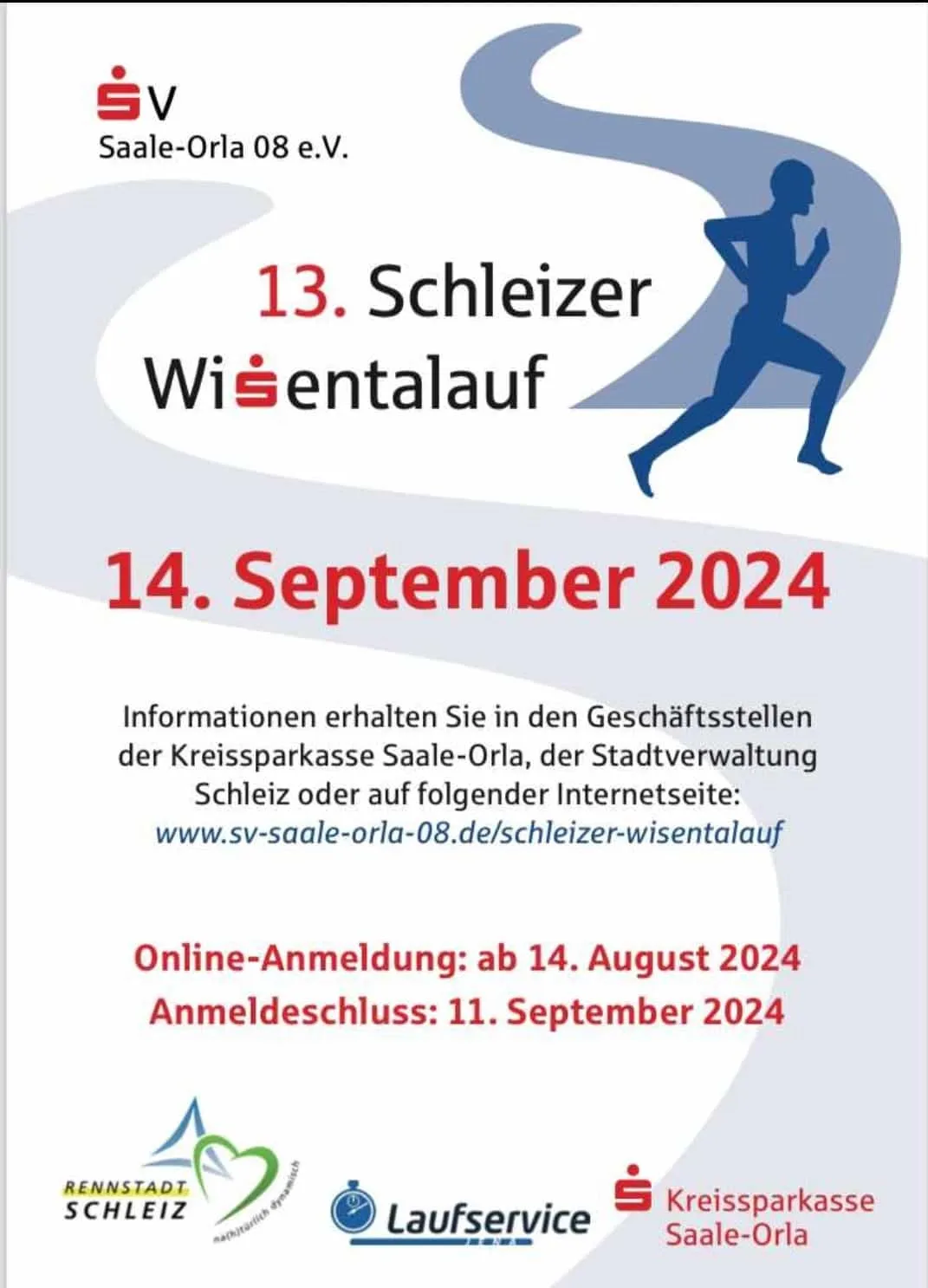 Anmeldeschluss 11. September: Auf, auf zum 13. Schleizer Wisentalauf!